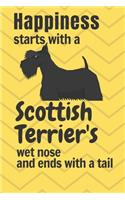 Happiness starts with a Scottish Terrier's wet nose and ends with a tail: For Scottish Terrier Dog Fans