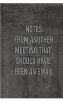 Notes from another meeting that should have been an email