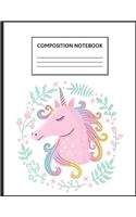 Composition Notebook: Wide Ruled Paper Notebook Journal - Cute Wide Blank Lined Workbook for Teens Kids Students Girls for Home School College Writing Notes - Cute Einhor