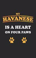 My Havanese is a heart on four paws: Notebook, Journal - Gift Idea for Dog Owners - checkered - 6x9 - 120 pages