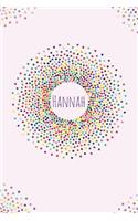 Hanna.: Hanna personalized dot grid journal notebook. Attractive girly personalized name bright modern stylish journal for girls.