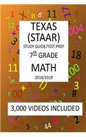 7th Grade TEXAS STAAR, MATH: 2019: 7th Grade Texas Assessment Academic Readiness MATH Test prep/study guide