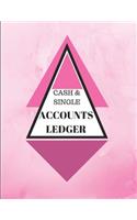 Cash & Single Accounts Ledger: Pink - Accounts Bookkeeping Log Book for Small Business or Self-Employed(2 Accounts Ledgers - Diamond)