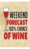 Weekend Forecast 100% Chance of Wine: Daily Weekly Monthly Calendar Organizer for Wine Lovers