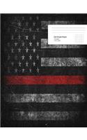 Thin Red Line Composition Notebook: Thin Red Line Composition Notebook, Fire Fighter College Notebook, Fire Fighters Journal, Thin Red Line Notebook, 7.44 X 9.69 5 X 5 Graph Paper with
