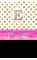 Emelia: Personalized Lined Journal Diary Notebook 150 Pages, 6 X 9 (15.24 X 22.86 CM), Durable Soft Cover