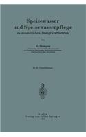 Speisewasser und Speisewasserpflege im neuzeitlichen Dampfkraftbetrieb: (German)
