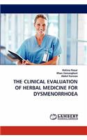 Clinical Evaluation of Herbal Medicine for Dysmenorrhoea