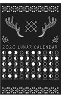 Notebook 2020 Lunar Calendar cover, Lunar Phases, LAW OF ATTRACTION, ASTROLOGY 2020 Moon Modern notebook