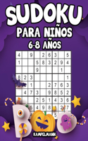 Sudoku para Niños 6-8 años: 200 Sudoku para Niños con Soluciones - Entrena la Memoria y la Lógica (edición de Halloween)