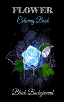 Flower coloring book black background