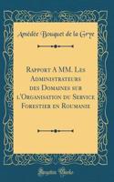 Rapport a MM. Les Administrateurs Des Domaines Sur l'Organisation Du Service Forestier En Roumanie (Classic Reprint)