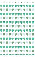 Hearts wallpaper notebook turquoise: wonderful notebook with hearts