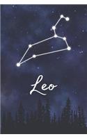 Leo: A Lined Notebook Zodiac Journal with Watercolor Constellation Galaxy and Fun Details About Your Sun Sign