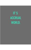 It's Accrual World.: Grey and Turquoise Accounting Funny Gag Gift Notebook Journal(1 Accountant Gag Gifts)