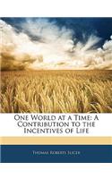 One World at a Time: A Contribution to the Incentives of Life