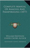 Complete Manual of Analysis and Paraphrasing (1877)