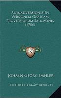 Animadversiones In Versionem Graecam Proverbiorum Salomonis (1786)