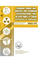 Standard Format and Content for Technical Specifications for 10 CFR Part 72 Cask Certificates of Compliance