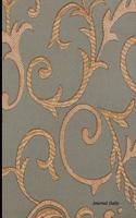 Journal Daily: Antique Gray Brown Damask Print, Unique Stylish Lined Blank Journal Book, 6 X 9, 200 Pages, Dailyjournal Notebook: (English)