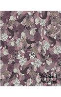 Dot Grid Notebook Romantic Flowers Pattern