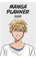 Manga planner 2020 [blond hair boy ] plain background] [weekly] [6x9]