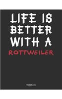 Life is Better With A Rottweiler Notebook