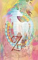 Zoe: Colorful Rainbow Unicorn - 8"X10" Girl's Composition Wide Ruled Notebook