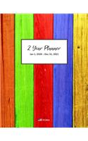 2 Year Planner: 2020-2021 - Two Years (24 Months) - Weekly Calendar Organizer - Make your Next 2 Years your Best 2 Years! (Rainbow Wood Edition)