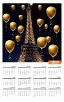 paris eiffel tower 2020 calendar creative blank journal