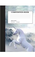 Unicorn Composition Notebook: Second Grade Composition Notebook, School Notebook, Book Composition, Unicorn Gifts, Wide Ruled Composition Notebook, 7.44" x 9.69" WIDE RULED