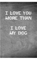 I Love You More Than I Love My Dog: Chalkboard Heart Themed Notebook or Journal for Someone You Love