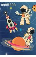 Space Notebook for Mariana: Wide Ruled Composition Book Diary Lined Journal