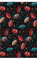 Journal Notebook Umbrellas in the Rain Pattern 2: 110 Page Plain Blank Journal For Drawing, Writing, Doodling In Portable 6 x 9 Size(23 My Favorite Plain Journal)