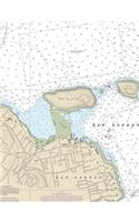 Bar Harbor Nautical Chart Log Book Lined Pages