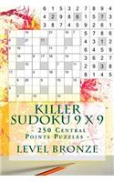 Killer Sudoku 9 X 9 - 250 Central Points Puzzles - Level Bronze