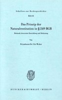 Das Prinzip Der Naturalrestitution in 249 BGB: Herkunft, Historische Entwicklung Und Bedeutung
