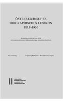 Osterreichisches Biographisches Lexikon 1815-1950, 69. Lieferung