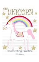 Cute Unicorn Handwriting Practice