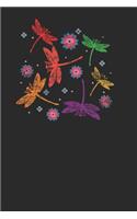 Dragonfly Flower Pattern: Dragonflies Notebook, Dotted Bullet (6 x 9 - 120 pages) Animal Themed Notebook for Daily Journal, Diary, and Gift