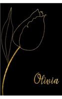 Olivia: Personalized Writing Journal for Women - Elegant Black and Gold