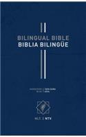 Bilingual Bible / Biblia Bilingüe Nlt/Ntv (Hardcover, Blue)