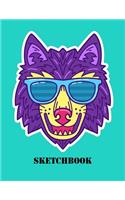 Sketch Book: Wolf Themed Personalized Artist Book (Vol. 10), Soft Cover Blank Sketch Pad Tablet, 8.5" x 11", 120 pages, Gifts for Kids Girls Boys Teens Adults, f