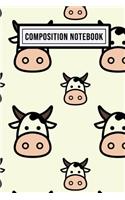 Cow Wide Ruled Composition Notebook