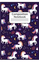 Composition Notebook: Unicorn Composition Notebook Journal and Sketchbook Notebook for Girls - Composition Size (6"x9") With Lined and Blank Pages, Perfect for Journal, D