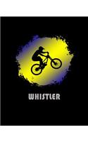 Whistler: Canada Composition Notebook & Notepad Journal For Mountain Bikers. 7.5 x 9.25 Inch Lined College Ruled Note Book With Soft Matte Cover For Bike Fans