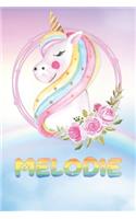 Melodie: Melodie's Unicorn Personal Custom Named Diary Planner Calendar Notebook Journal 6x9 Personalized Customized Gift For Someone Who's Surname is Melodi
