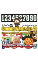 Counting Witches 1 to 20. Bilingual Spanish-English