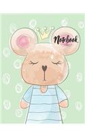 Notebook: Hello Cute Bear Cover and Dot Graph Line Sketch Pages, Extra Large (8.5 X 11) Inches, 110 Pages, White Paper, Sketch, Draw and Paint