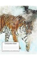 Composition Book 100 Sheets/200 Pages/7.44 X 9.69 In. College Ruled/ Tiger